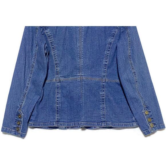 St Johns Bay Blue Jean Jacket Youth Girl's Size Petite Large Button Up - Picture 6 of 7